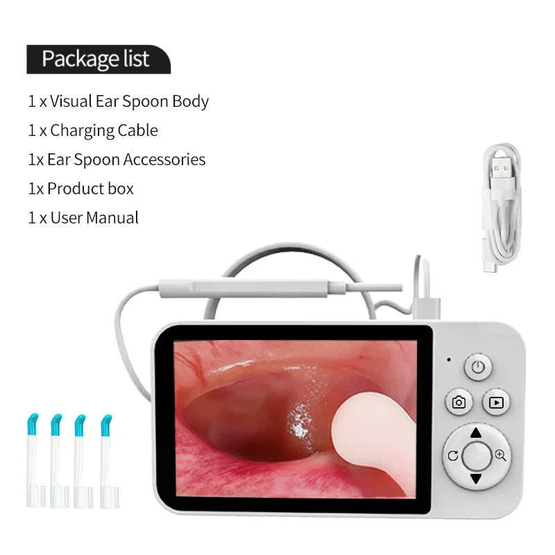 DDCAMERA 4.3" Digital Otoscope – 1080P Ear Scope with 6 LED Lights for Ear Wax Removal, Photo & Video Support
