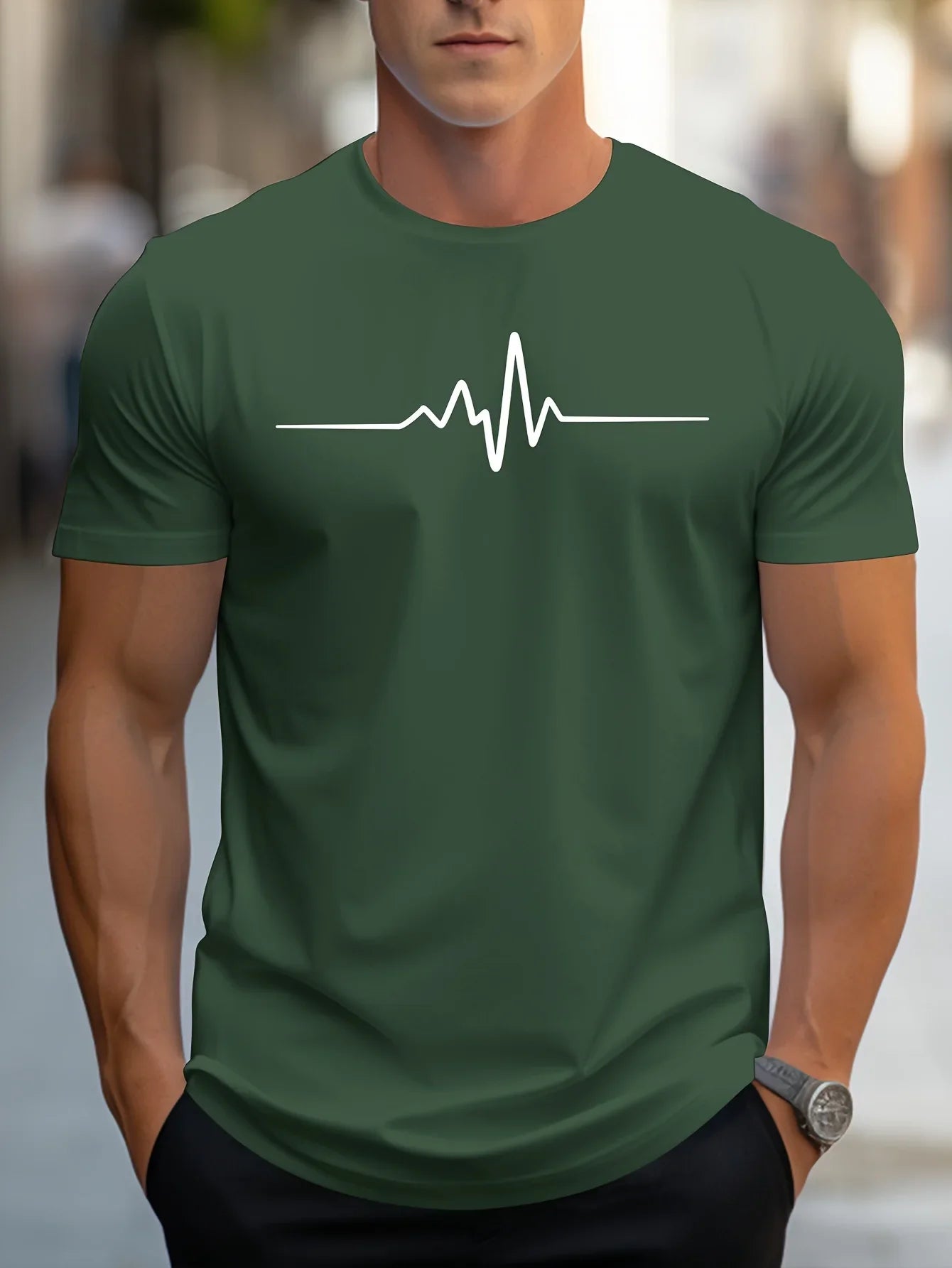 Men's 100% Cotton Summer T-Shirt – Creative Graphic Printed Slim Fit Casual Sports Round Neck Short Sleeve Top