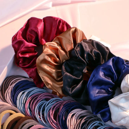1085PCS Dark Hair Accessories Set - Seamless Ponytail Holders, Scrunchies, Hairbands & Ties for Women