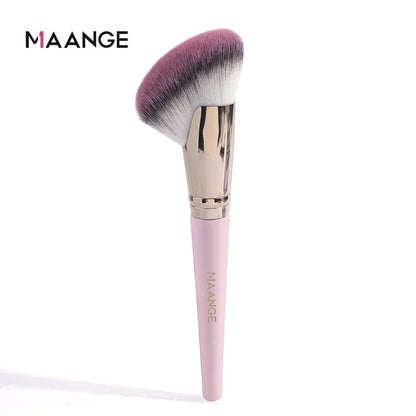 MAANGE Angled Blush & Bronzer Brush – Dense Premium Makeup Brush for Face Contouring & Highlighting, Ideal for Creams & Powders
