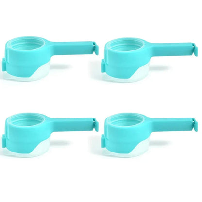 Food Storage Bag Clips with Pour Spouts - Kitchen Chip Sealer Clips, Plastic Cap for Freshness