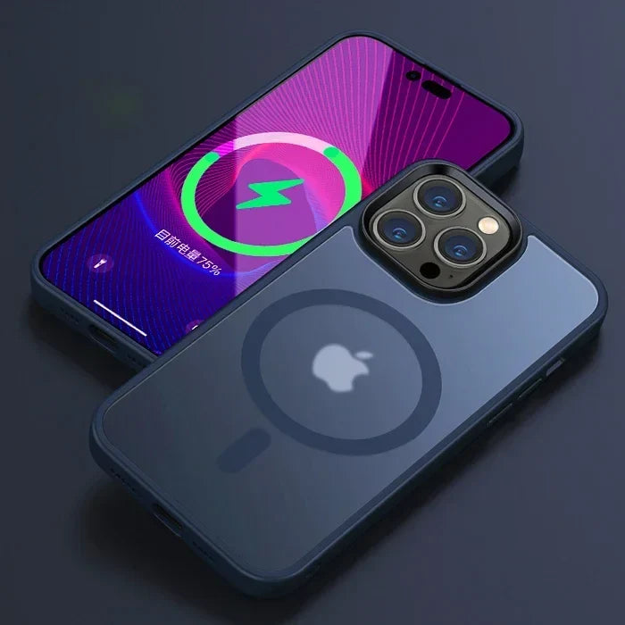 Matte Translucent Frosted iPhone Case - Magnetic MagSafe Shockproof Cover for iPhone 15, 14, 13, 12 & 11 Pro Max
