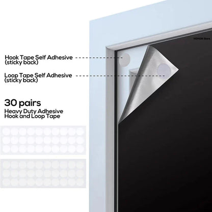 100% Removable Light Blocking Window Cloth - DIY Total Blackout Glass Privacy - Darkening Window Tint Black Sticker
