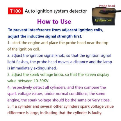 Auto Ignition System Detector for 12V/24V - Ignition Signal & Spark Voltage Tester Tool