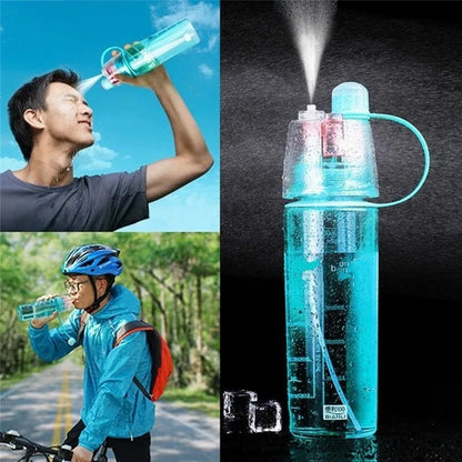600ml Creative Spray Water Bottle - Portable Atomizing Drinkware for Outdoor Sports and Gym Hydration