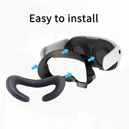 Adjustable PU Leather Facial Interface & Foam Cushion for Meta Quest 3 – Comfortable VR Face Pad Replacement Accessory