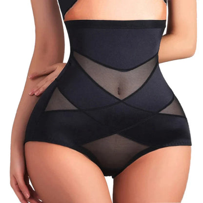 Sexy High-Waist Cross Body Shaper Panties – Women’s Tummy Control Slimming Shapewear Underwear