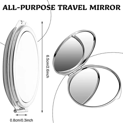 12PCS Metal Pocket Compact Mirrors - Sublimation Blank Travel Makeup Mirrors for Women & Men