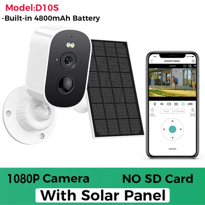 1080P WiFi Solar Security Camera – Wireless Outdoor Bullet Camera with PIR Motion Alarm, Two-Way Audio & Cloud Storage
