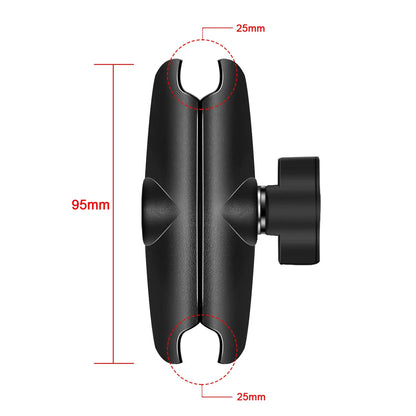 1" Ball Head Adapter Mount for Motorcycle Handlebar – Rearview Mirror Bracket for DJI, GoPro & Insta360 Cameras