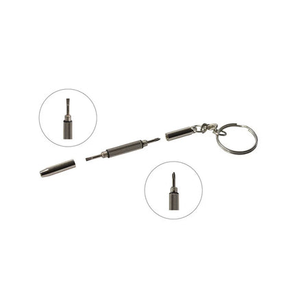 3-in-1 Glasses Screwdriver Kit – Portable Eyeglass & Watch Repair Tool with Keychain, Precision Hand Tools