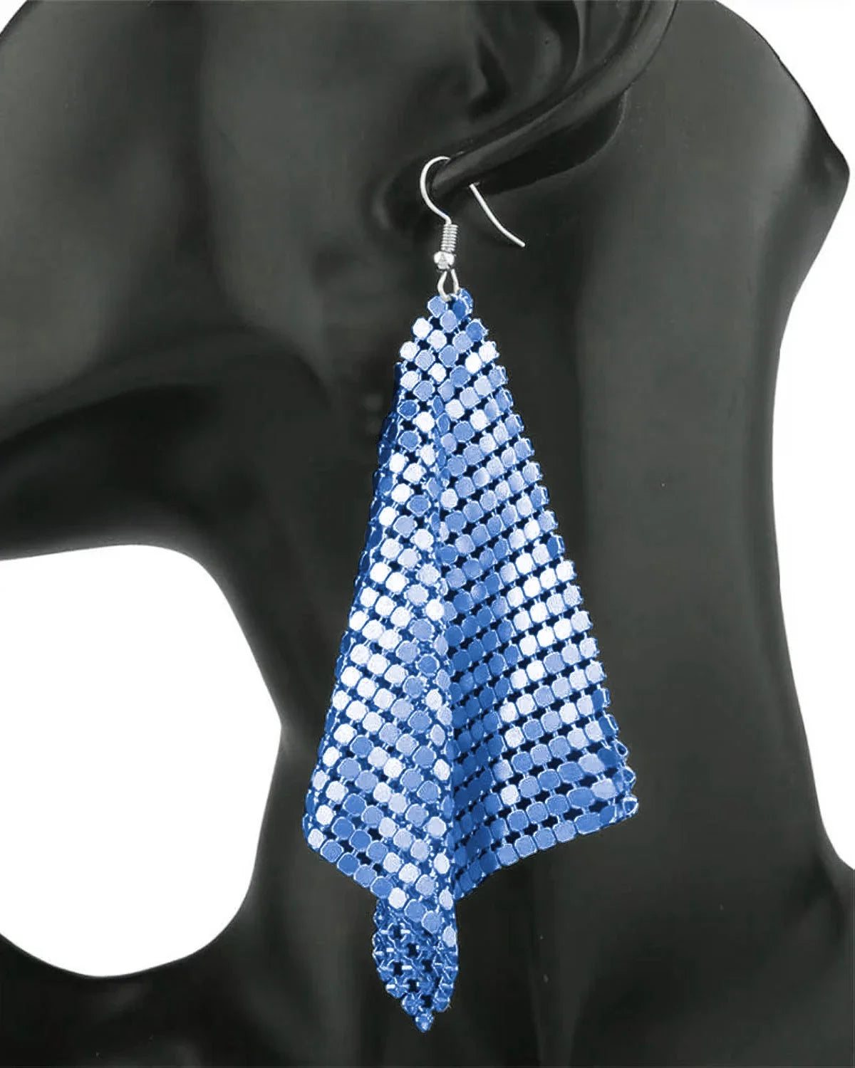 Women’s Metal Sequin Drop Earrings - Long Geometric Tassel Statement Jewelry for Wedding & Party Style