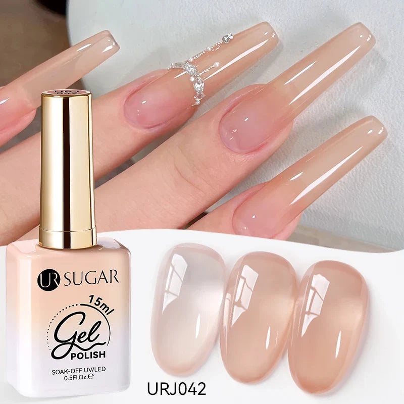 UR SUGAR 15ml Jelly Gel Polish - Milky White Translucent UV Soak Off Nail Art Varnish