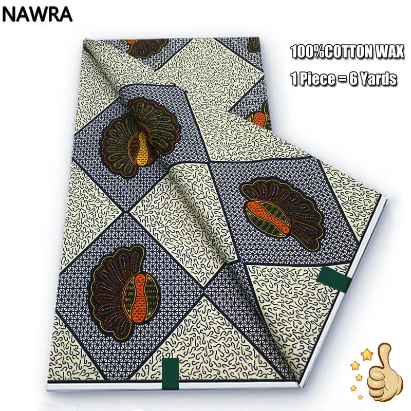 Original 100% Cotton African Wax Print Fabric - Soft Ankara Batik DIY Pagne
