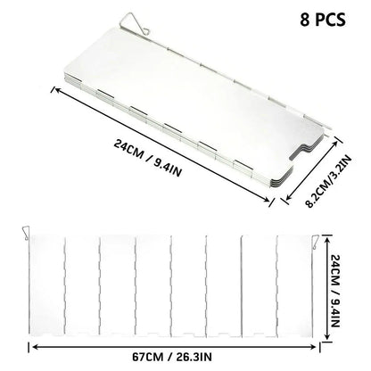 Aluminum Alloy Gas Stove Wind Shield – Windproof Screen for Outdoor Camping & Picnic (8-16 Plates)