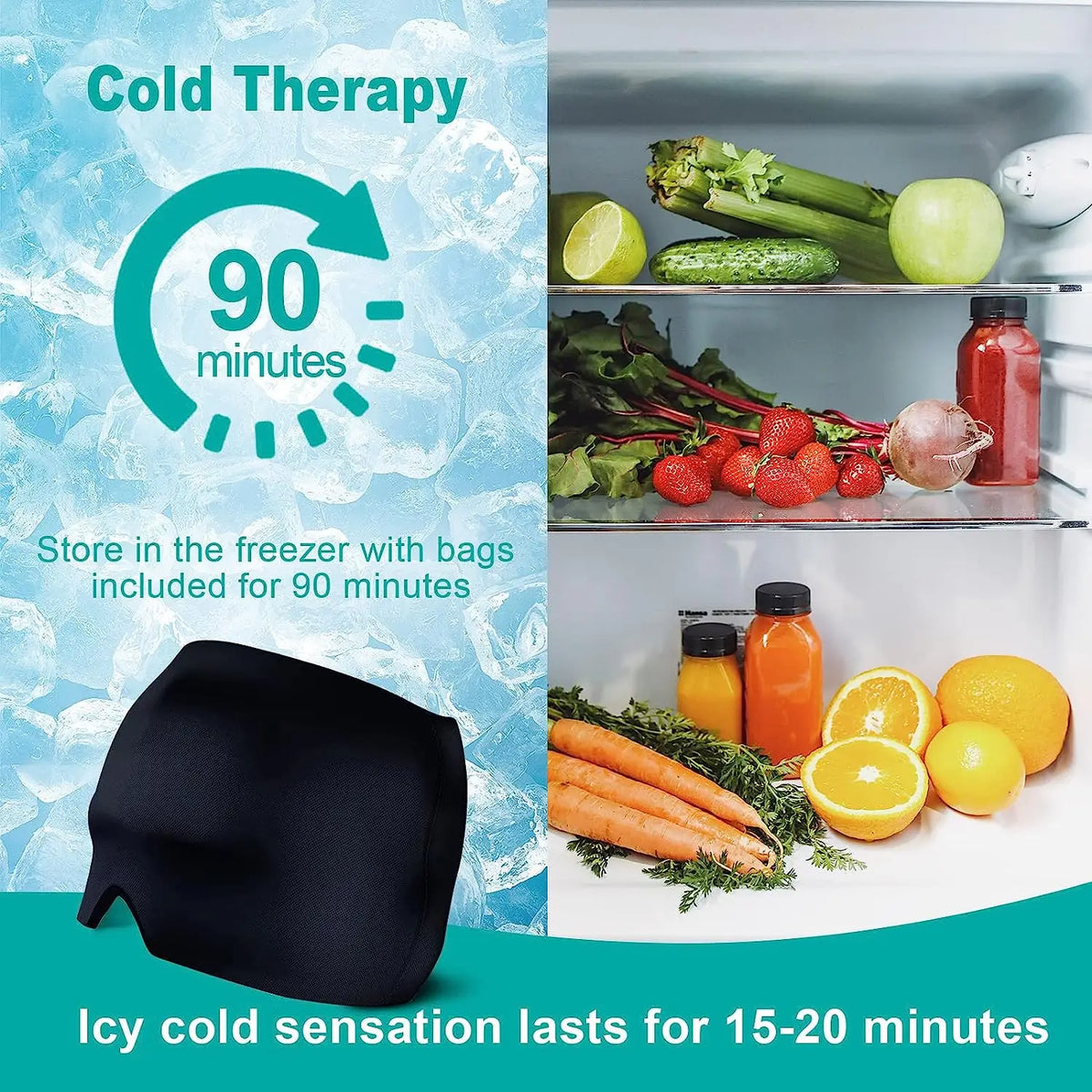 Ice Gel Migraine Relief Hat: Hot Cold Therapy Cap for Headache Relief - Stress Pressure Pain Relief Eye Mask Included