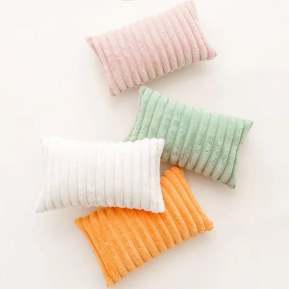 Faux Fur Plush Throw Pillow Covers – Soft Decorative Cushion Cases for Couch, 30x50cm & 45x45cm, Orange, Green, Pink, Cream
