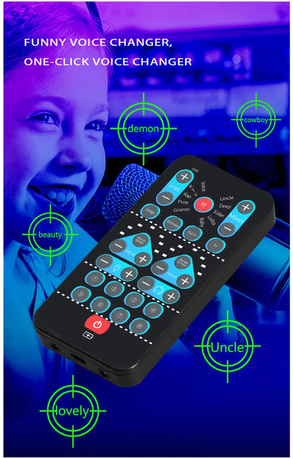 M10 Portable Voice Changer Device – Male to Female Switch, Karaoke & Live Sound Tuning Card