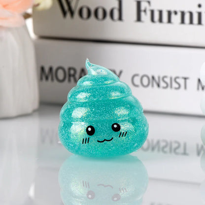 Novelty Squishy Poo Stress Ball – Glitter Fidget Toy for Kids & Adults, Funny Prank Gift
