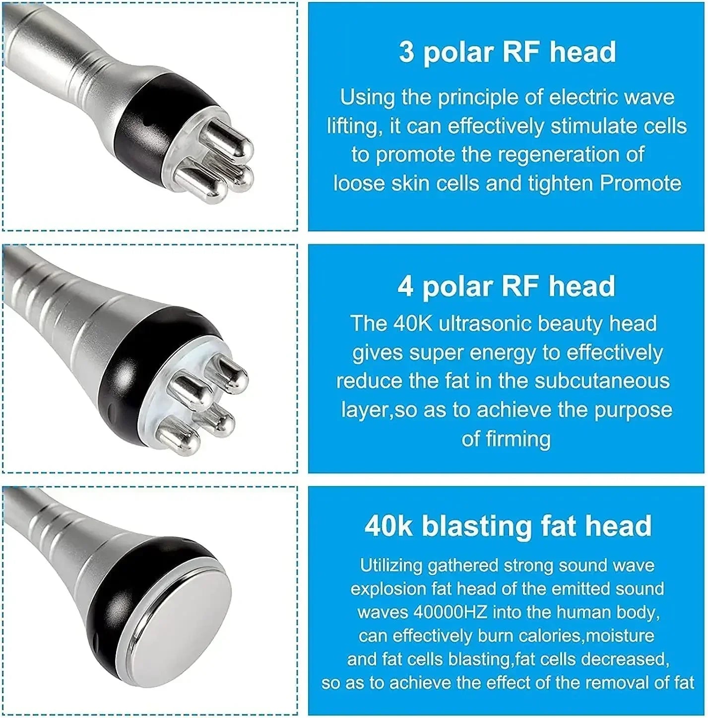 RF Tool 40K Cavitation Ultrasonic Body Slimming Machine - Multi-Polar Radio Frequency for Anti-Wrinkle, Skin Rejuvenation, and Lifting