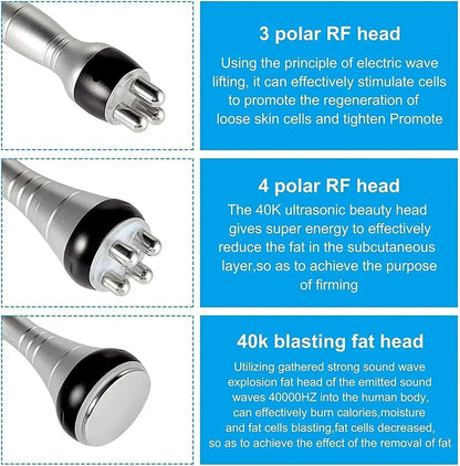 RF Tool 40K Cavitation Ultrasonic Body Slimming Machine - Multi-Polar Radio Frequency for Anti-Wrinkle, Skin Rejuvenation, and Lifting