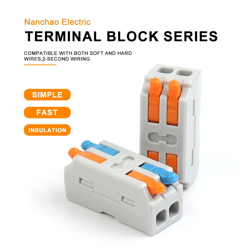 10PCS Mini Fast Wiring Cable Connectors – Universal Compact Electrical Splitter & Push-In Home Terminal Block
