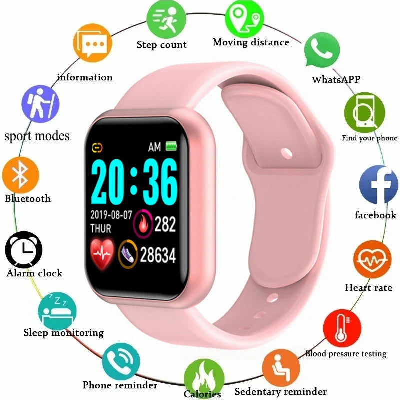 Multifunctional Y68 Smartwatch — Bluetooth Phone, Music, Fitness & Sports Tracker with Sleep Monitor for Men & Women, D20 Model