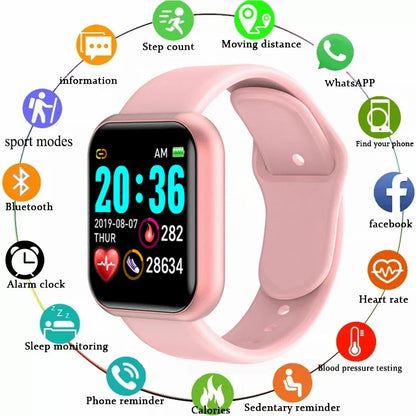 Multifunctional Y68 Smartwatch — Bluetooth Phone, Music, Fitness & Sports Tracker with Sleep Monitor for Men & Women, D20 Model