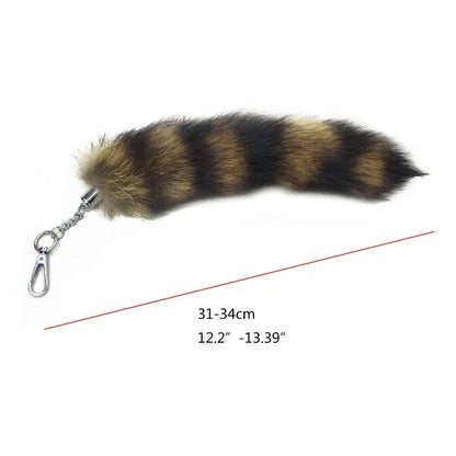 Raccoon Tail Keychain — Creative Coat Tail Key Ring Chain, Unique Gift for Men