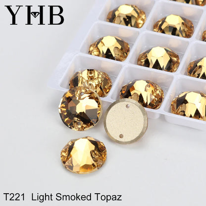 YHB XIRIUS AB Moonlight Glass Crystal — Flatback Sew-On Rhinestones for Garments, Clothes & Bags