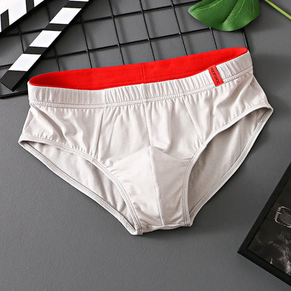 Men’s Cotton Briefs with Convex Pouch – Low Rise Breathable Solid Color Underwear (1/3PCS Pack) Comfortable Youth Fit