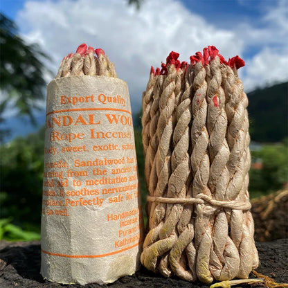 40Pcs Handmade Nepal Rope Aromatherapy - White Sage, Cedar & Sandalwood Burning Fragrance for Yoga & Meditation