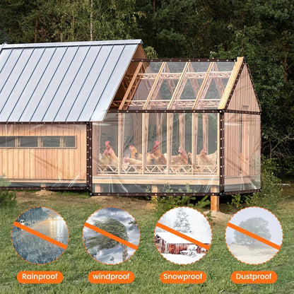 Clear Waterproof Tarps with Grommets, Outdoor Patio, Henhouse, Porch Canopy, Plant Cover, Camping Protection