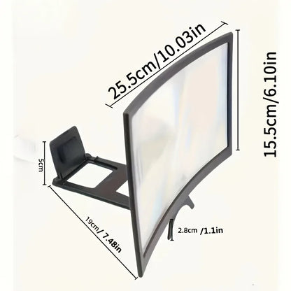12 Inch 3D Phone Screen Magnifier Stand – Ultra HD with Anti-Glare & Blue Light Filter, Portable Personal Cinema for Movies
