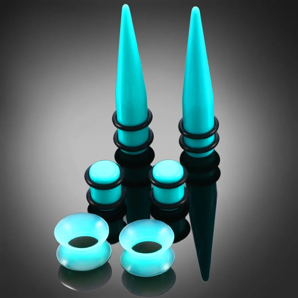 50PCS Acrylic Ear Stretching Kit – Tapered Ear Expander Plugs for Piercing, Punk Body Jewelry & Ear Dilations