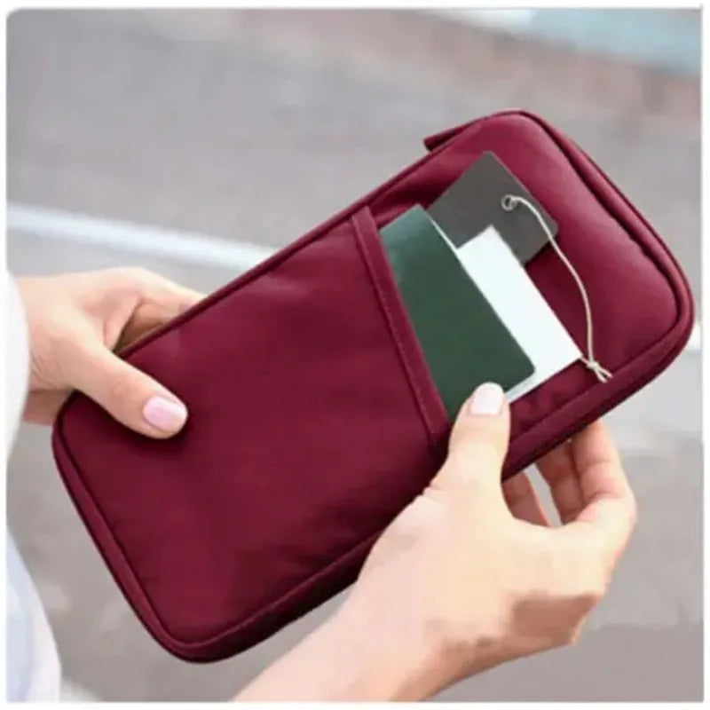 Travel Wallet & Organizer — Passport, Credit Card, Cash, and Document Holder Multifunction Purse Clutch Storage Bag