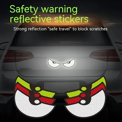 2PCS Demon Eye Reflective Stickers — Car & Motorcycle Safety Decals to Improve Night Visibility