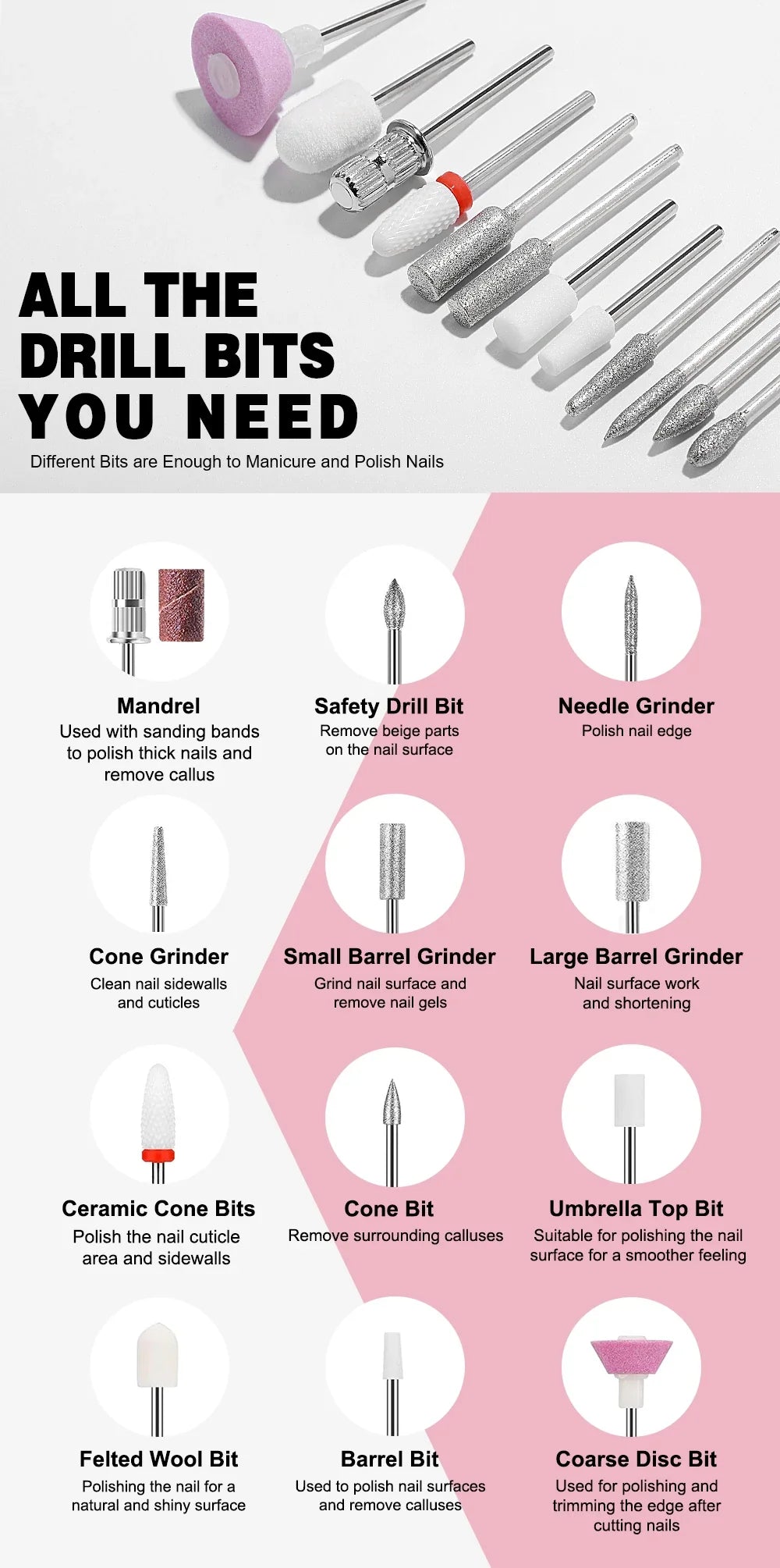 YOKEFELLOW Professional Nail Drill – 40000RPM Rechargeable Electric Nail E-File, Cordless for Acrylic & Gel Nails