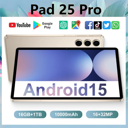 2026 Pad 25 Pro 10.1" Android Tablet – 22GB+2TB, 4G/5G Dual SIM, 10000mAh Kids & Global Version
