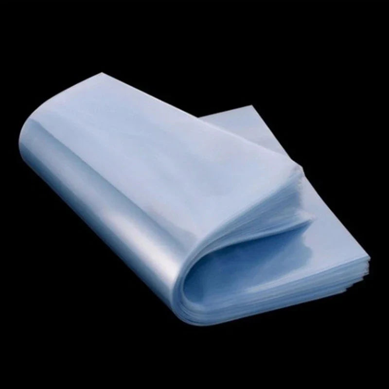 100PCS PVC Heat Shrink Film Bags – DIY Blower Heat Seal Flat Mouth Waterproof Transparent Storage Plastic Bags