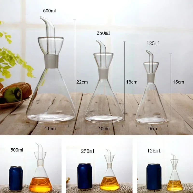 High Borosilicate Glass Oil & Vinegar Pot – Leak-Proof Kitchen Seasoning Bottle
