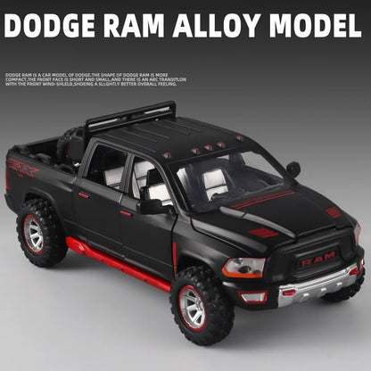 1:32 RAM Pickup Truck Alloy Model – Sound, Light & Spring-Back Action Toy for Kids’ Adventure Play