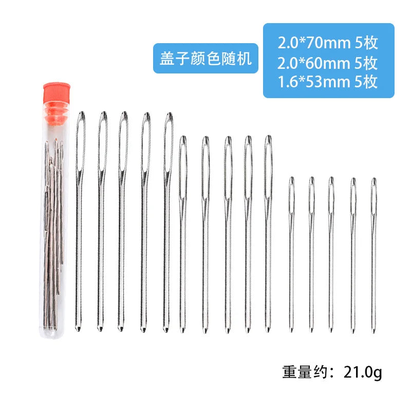 9/12/15/20Pcs Large Eye Blunt Sewing Needles Set in Storage Tube – Cross Stitch, Knitting, Embroidery & Yarn Threading Needles for Crafts and Sewing Projects