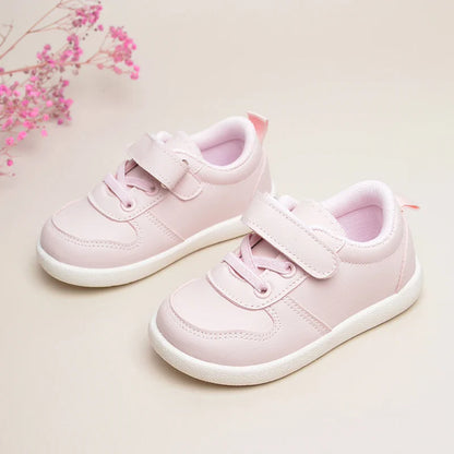 Girls Pink Low Top Sports Sneakers – Soft Casual Flat Shoes for Daily Outdoor Wear