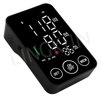 Spanish Voice Blood Pressure Monitor – Digital Arm Sphygmomanometer with LED Big Screen Tonometer