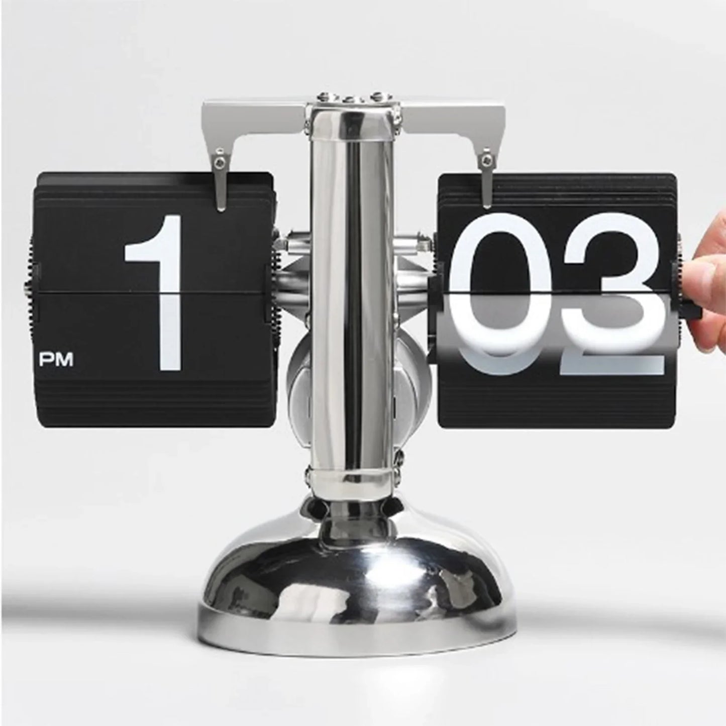 Digital Down Clock – Retro Minimalist Single Foot Mechanical Auto Desk Clock for Home & Living Room
