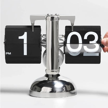 Digital Down Clock – Retro Minimalist Single Foot Mechanical Auto Desk Clock for Home & Living Room