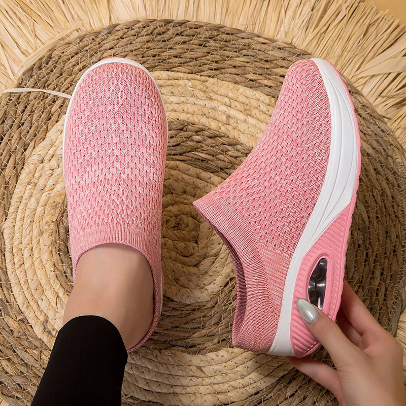 Breathable Lightweight Women’s Sneakers – Outdoor Soft Sock Slip-On Tennis Shoes for Women
