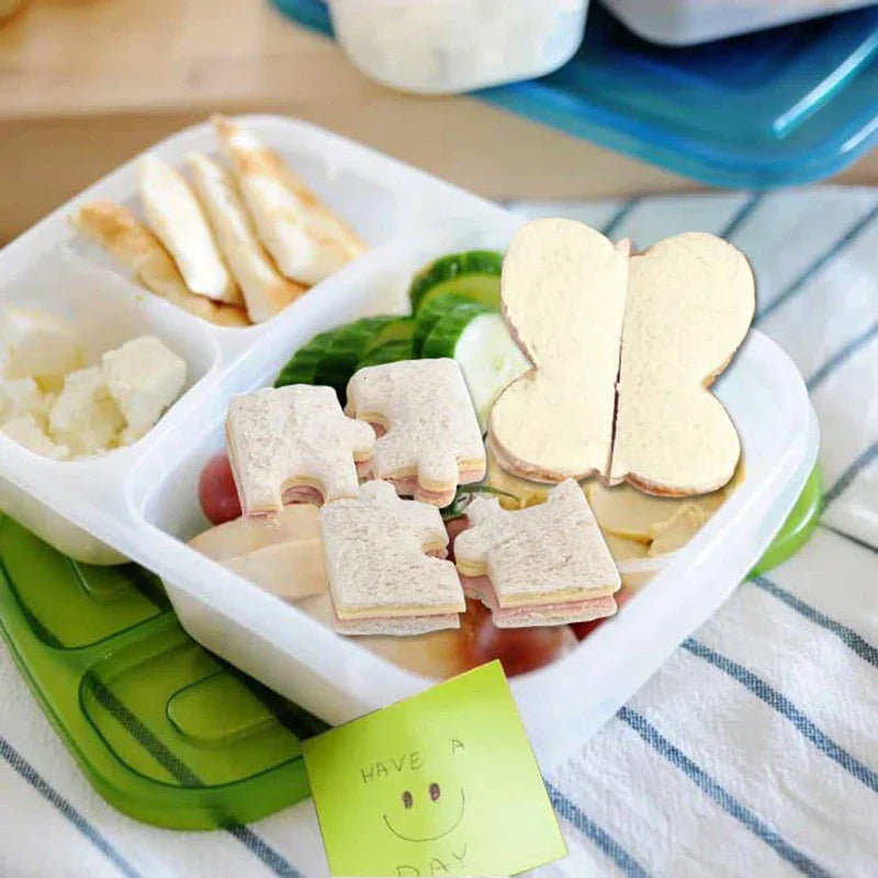 Children's Sandwich and Cookie Cutters Set - Fun Shapes Food Mold for Bread, Fruit, Vegetables - Kid-Friendly Baking Tools