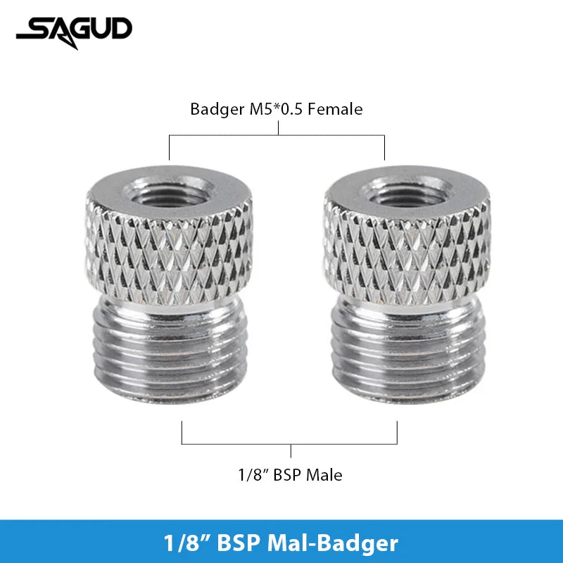 SAUGD 9PCS Airbrush Adapter Fitting Replacement Kit – Coupling Connectors for Compressor & Airbrush Hose